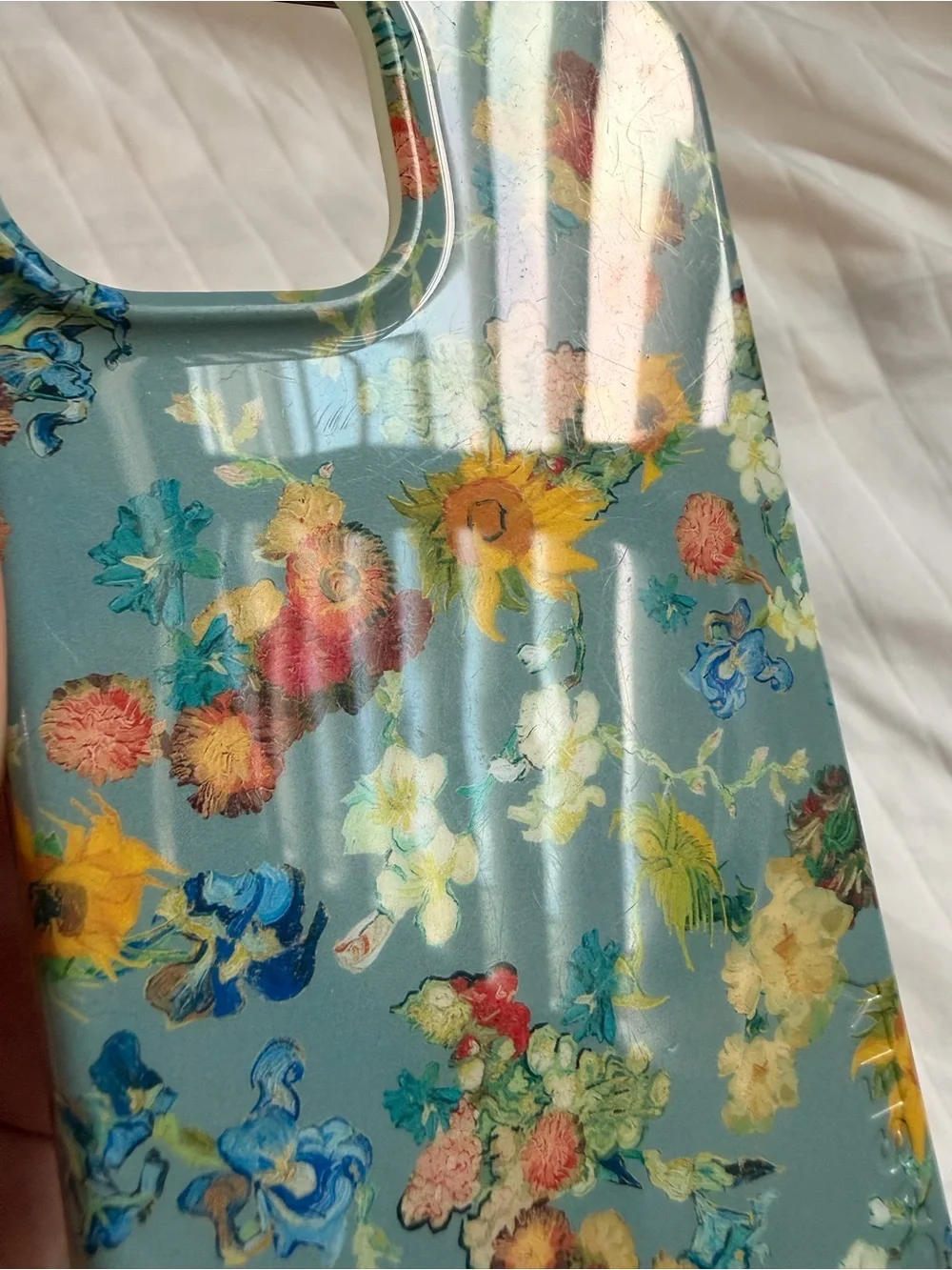 Casely iPhone 13 Teal Floral Van Gogh Protective Phone Case